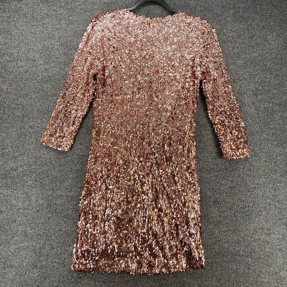 Akira Dress Women L Pink Sequin Embellished Shimmer Evening Mini Cocktail Prom - Picture 3 of 8